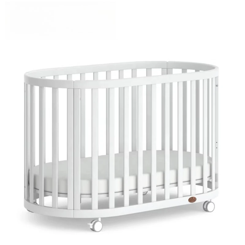 Convertible Crib Set - Kinderzimmermöbel-Set, wandelbares 3-in-1 ovales Kinderbett aus