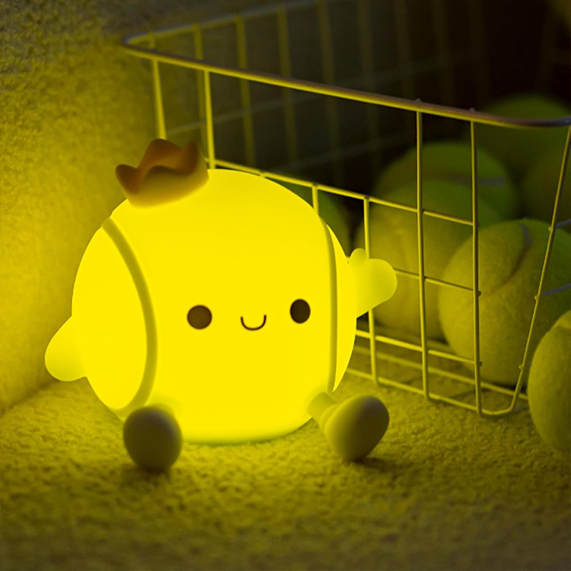 Baby Nursery Equipment - Niedliche Tennis-Nachtlampe aus Silikon, Kinderzimmer-Schlaflampe mit