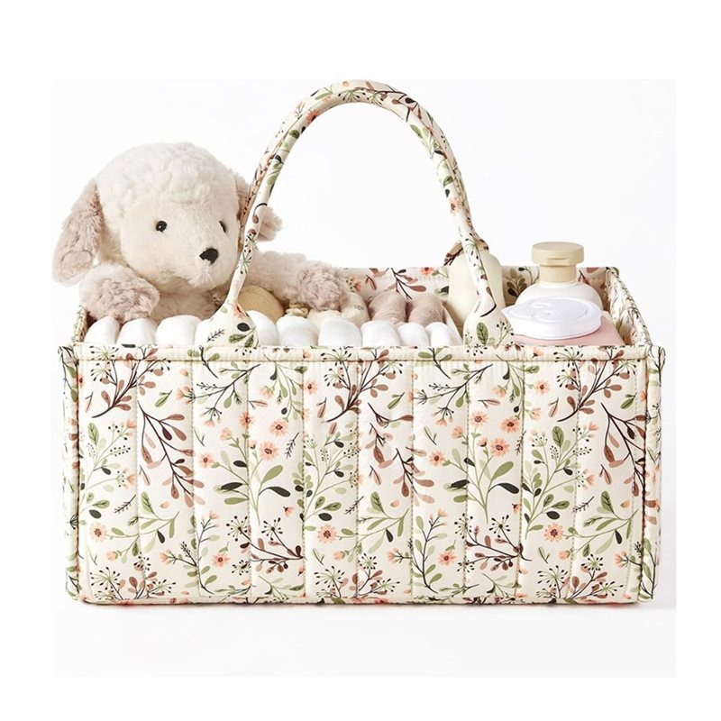 Baby Nursery Must Haves - AINY-Floraler Windel-Organizer, Stilvoller Aufbewahrungskorb für das
