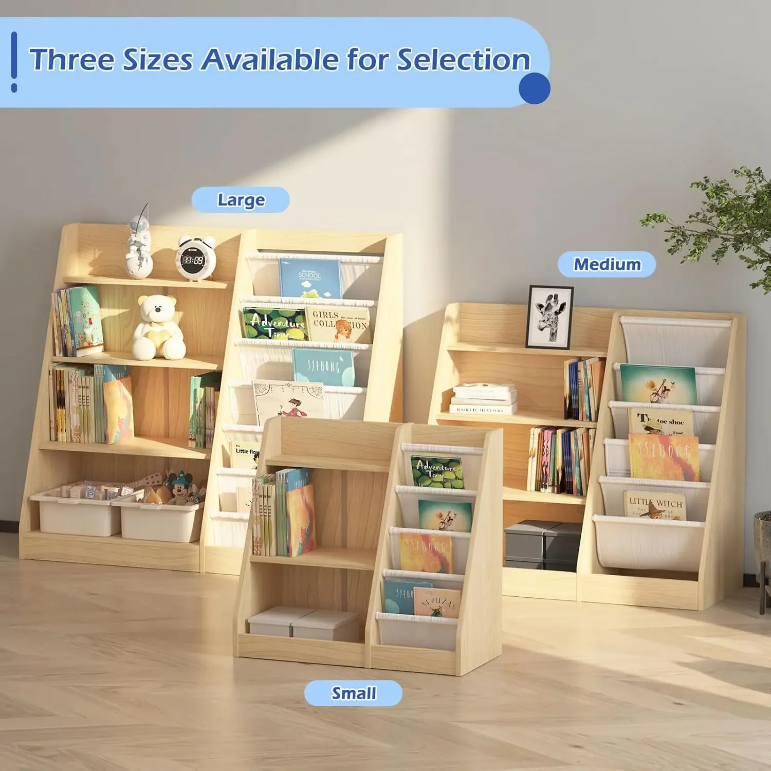 Baby Nursery Bookshelf - 4-stufiges Kinder-Bücherregal, Baby- und Kleinkind-Bücherregal, Kinder-Bücherregal,