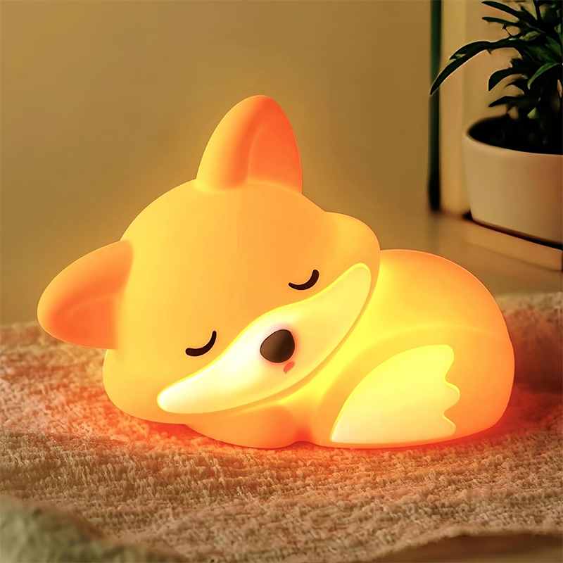 Baby Nursery Equipment - Niedliche Fuchs-Nachtlampe aus Silikon für Kinderzimmer,
