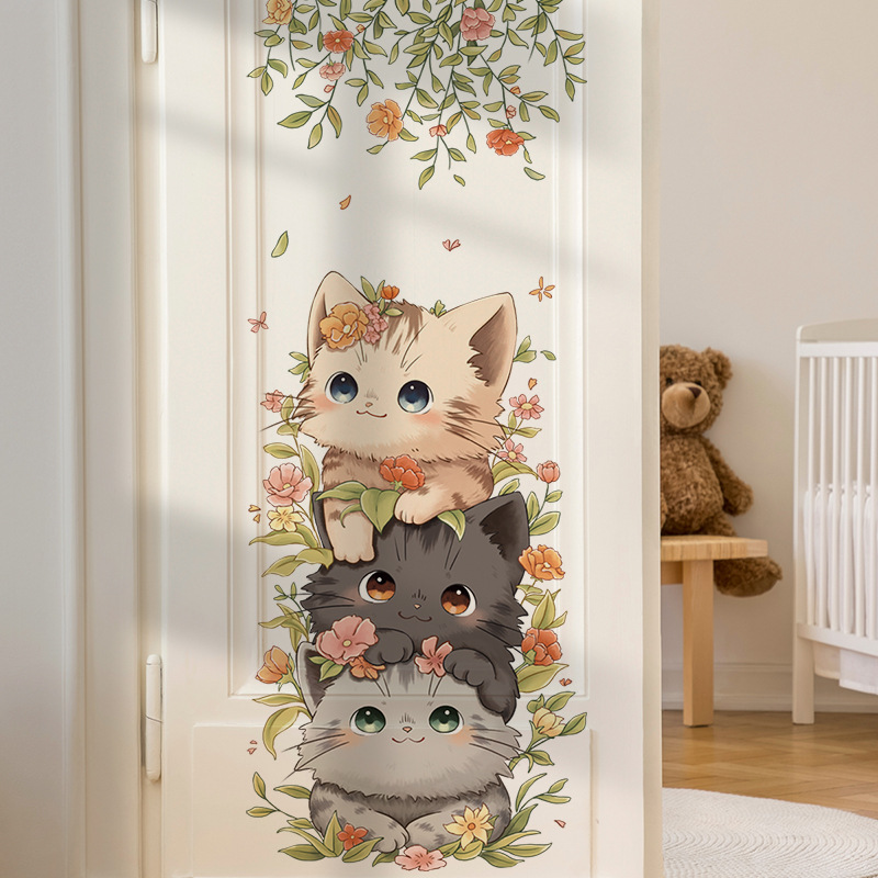 Baby Nursery Ideas Girl - Nette Katze Vinyl Kind Wand Aufkleber