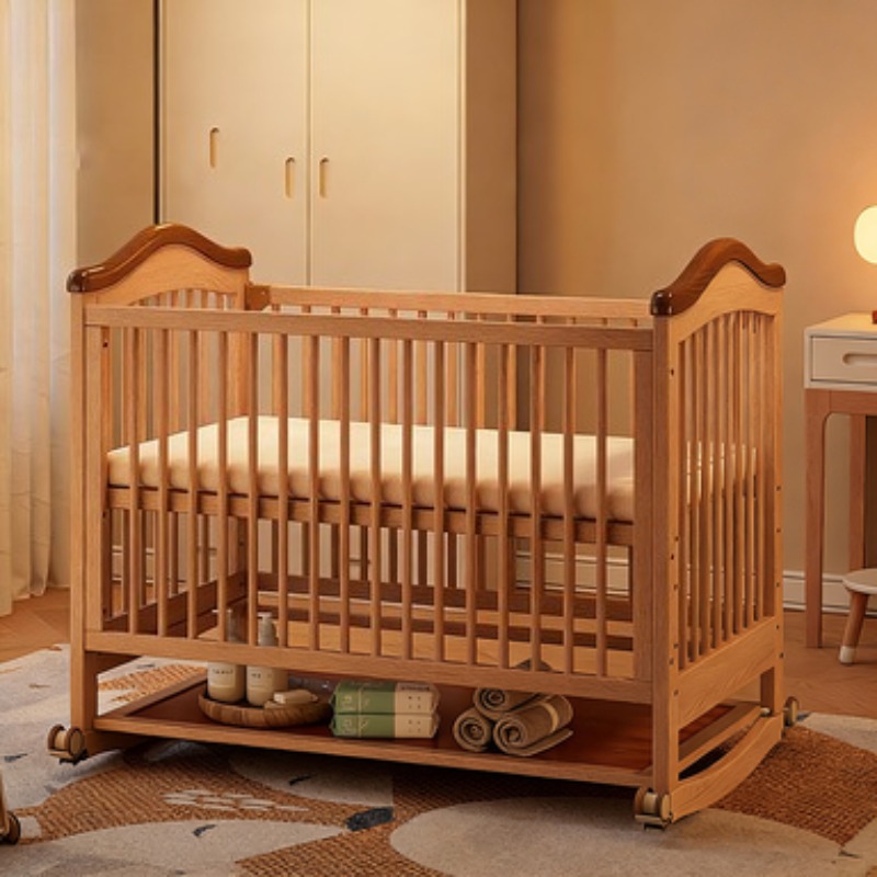 Convertible Crib Set - Babybett aus massivem Holz, höhenverstellbar, umwandelbares