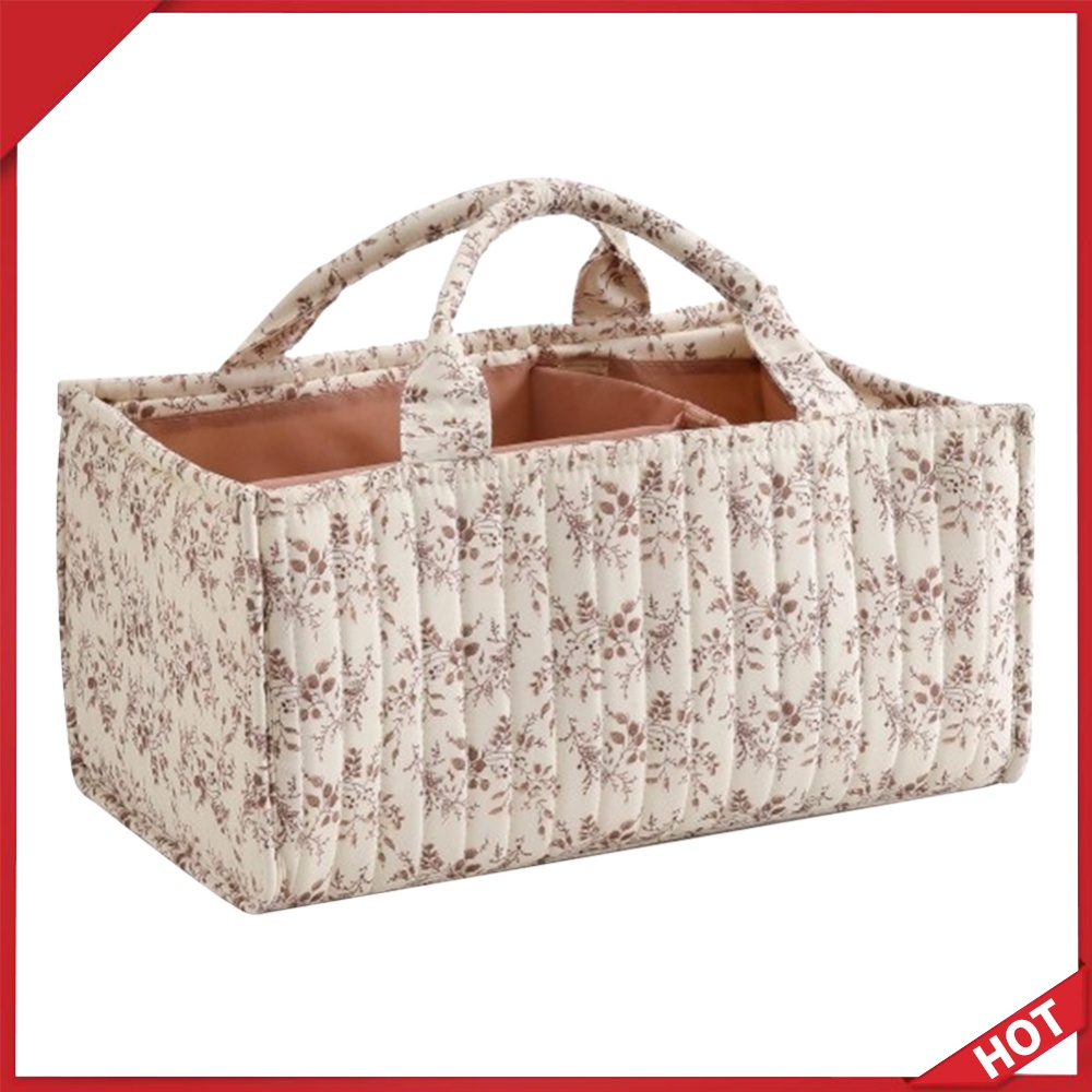 Baby Nursery Must Haves - Blumenmuster Aufbewahrungskorb mit Herausnehmbarem Trenner Tragbare