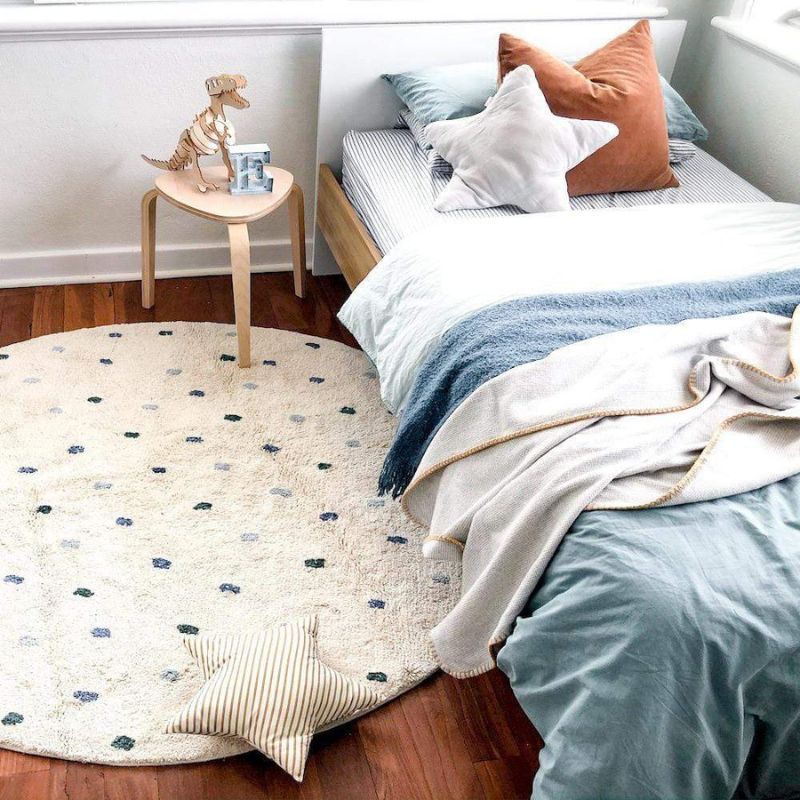 Baby Nursery Rug - Punkt flauschigen Teppich Wohnzimmer Runde haarige