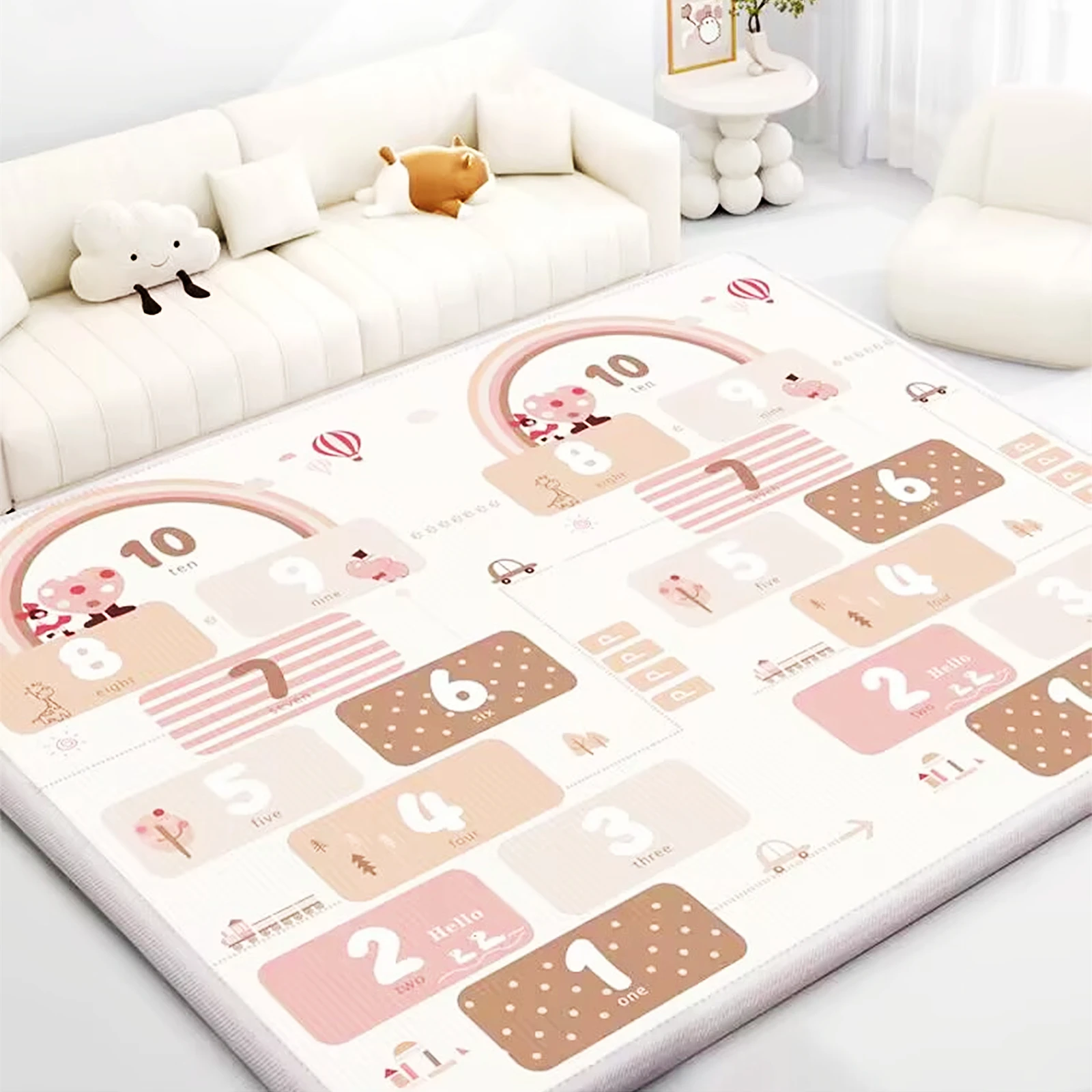 Baby Nursery Rug - Verdickte 1/0,5 cm dicke Kindermuster-Spielmatte, pädagogische