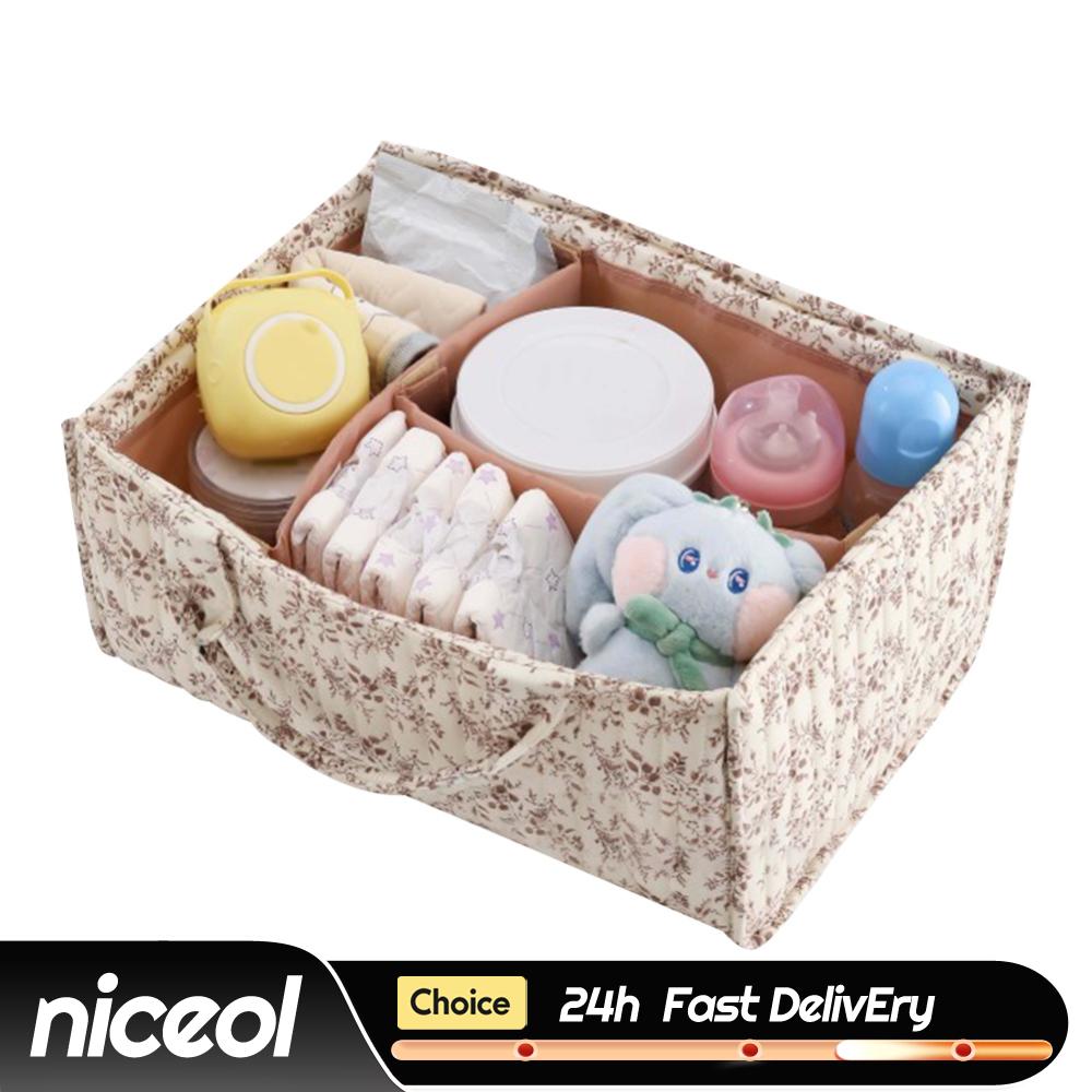 Baby Nursery Must Haves - Blumenmuster Aufbewahrungskorb mit Herausnehmbarem Trenner Großer