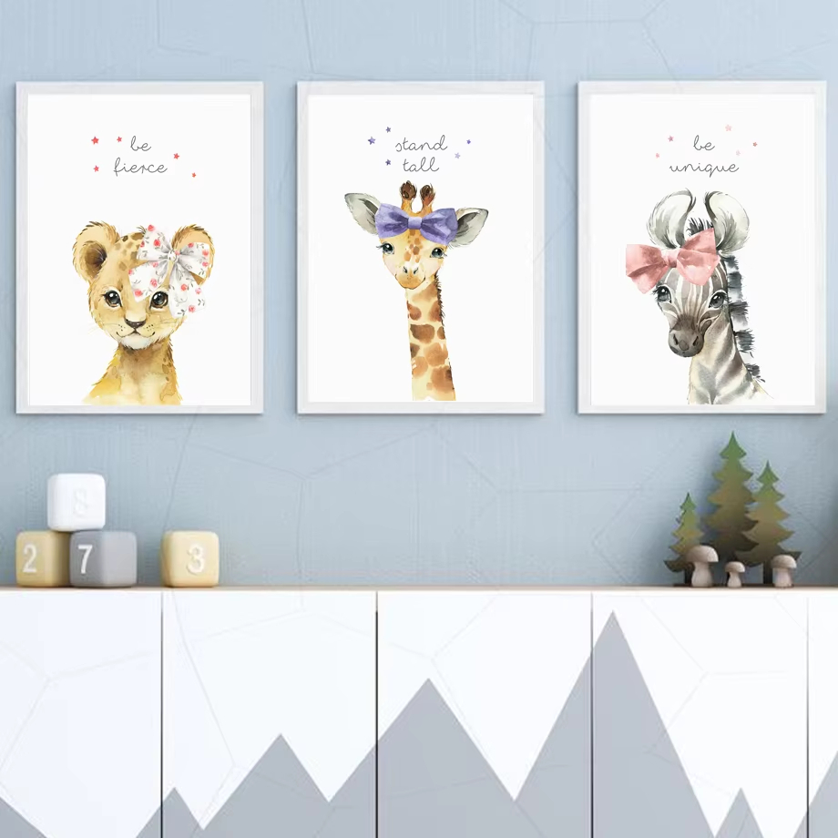 Baby Zebra Nursery - Löwe Zebra Giraffe Elefant Nilpferd Blume