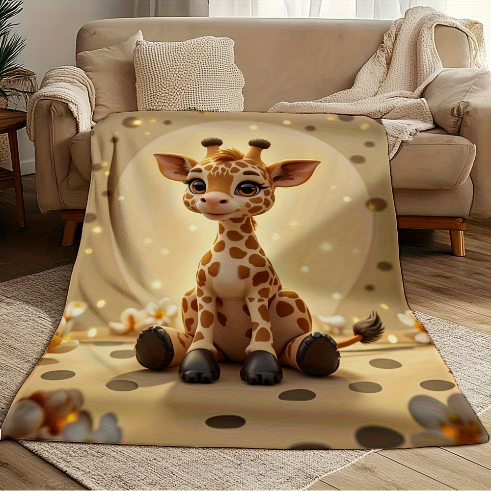 Baby Nursery In Hospital - Niedliche Giraffen-Druck Fleece-Decke Plüsch-Wurfdecke für Kinderzimmer-Deko