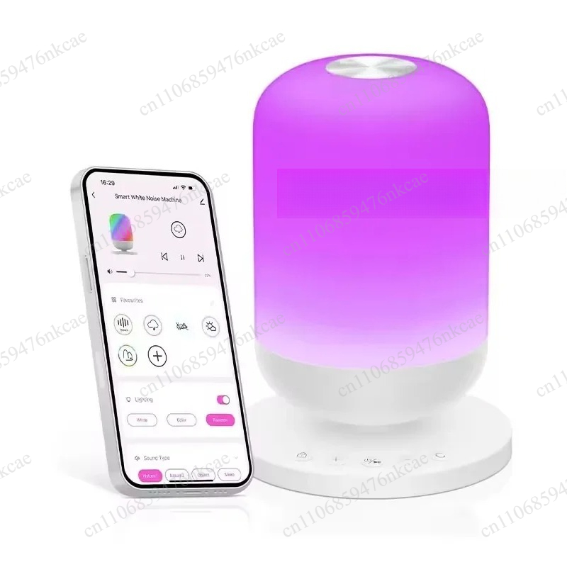 Baby Sound Machine White - Tuya WLAN-Weißes-Rauschen-Gerät, Baby-Schlafgeräuschmaschine, 34 Klänge, App-Steuerung,