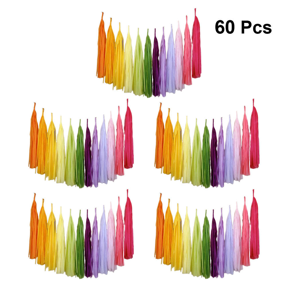 Baby Nursery Colors - 60 Stück 12 Farben Papierquasten-Girlande, pastellfarbene
