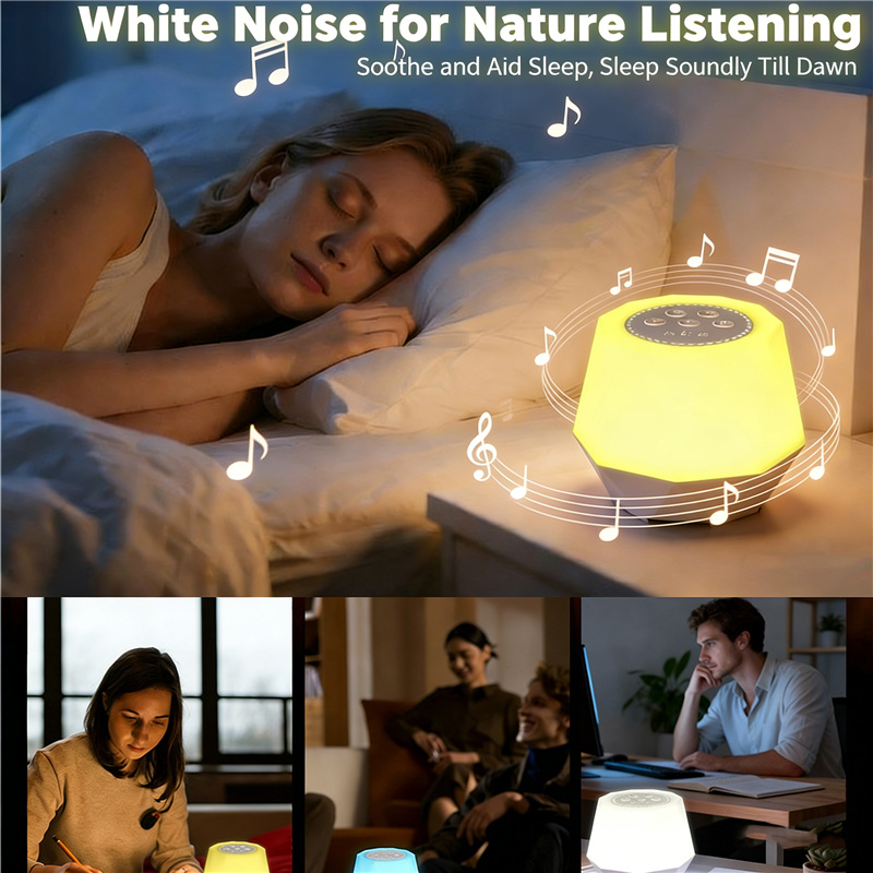 Baby Nursery Colors - Weißes-Rauschen-Gerät mit Nachtlicht, 1200mAh, wiederaufladbar, 7