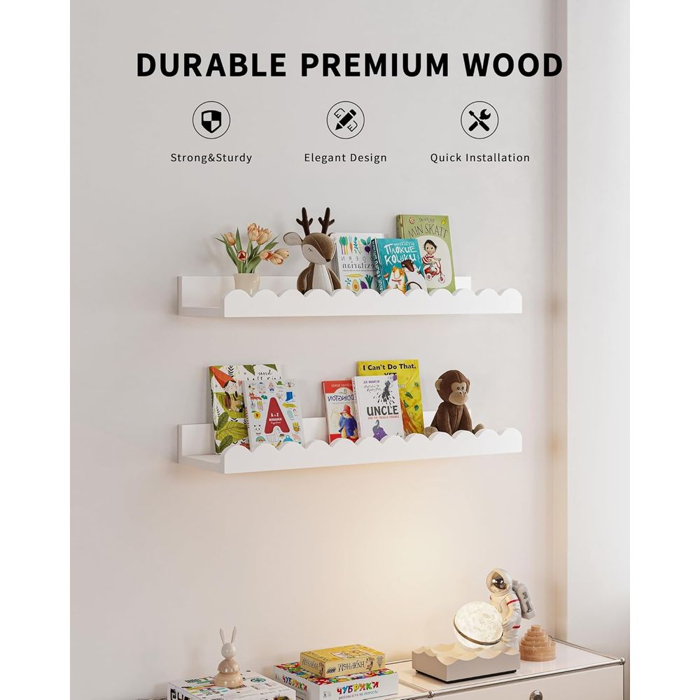 4er-Pack Weiße Schwebende Rega – Baby Nursery Bookshelf Bewertung und Preis
