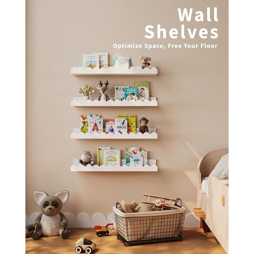 4er-Pack Weiße Schwebende Rega – Baby Nursery Bookshelf Bewertung und Preis