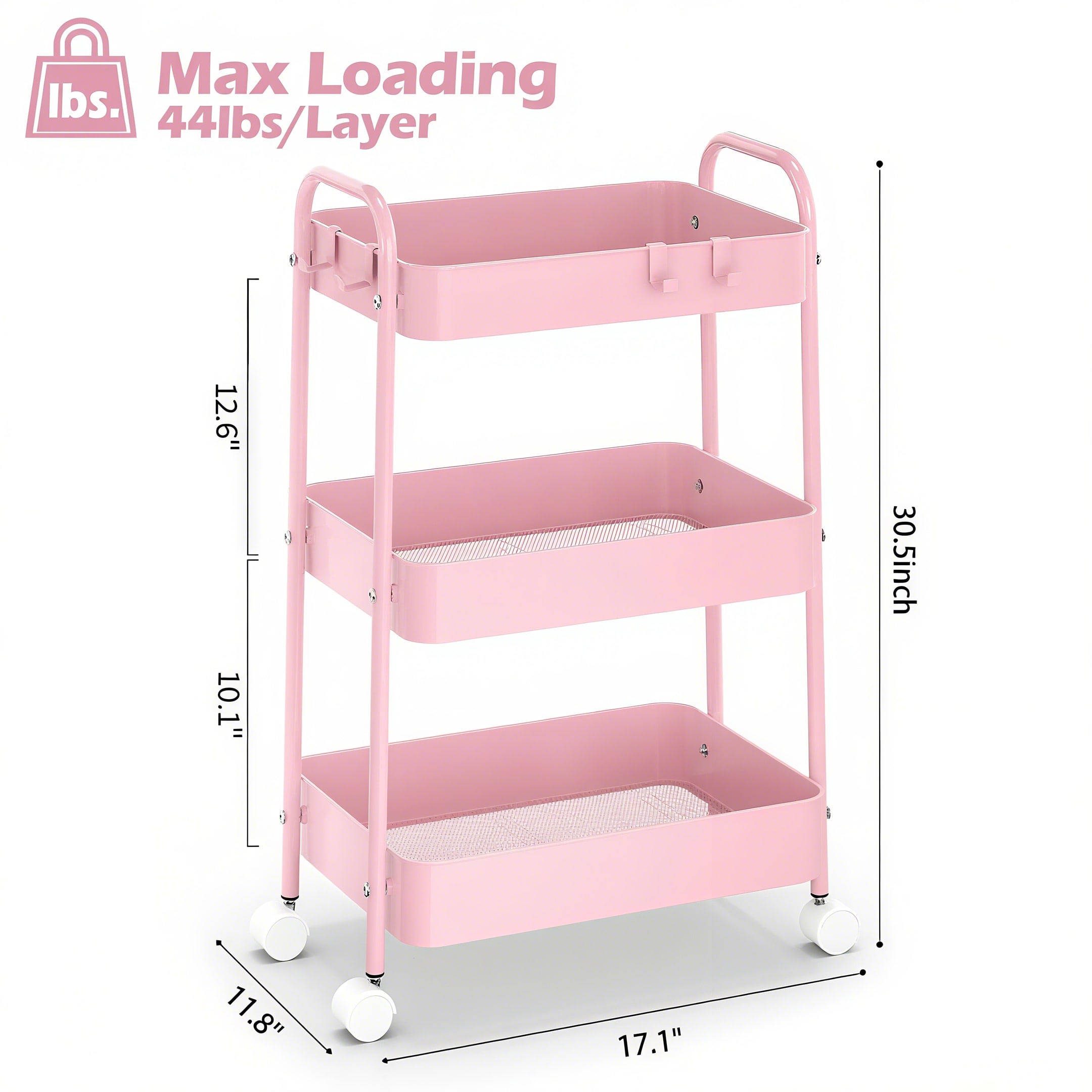 3-stufiger Metall-Rollwagen mi – Baby Nursery Basket Bewertung und Preis