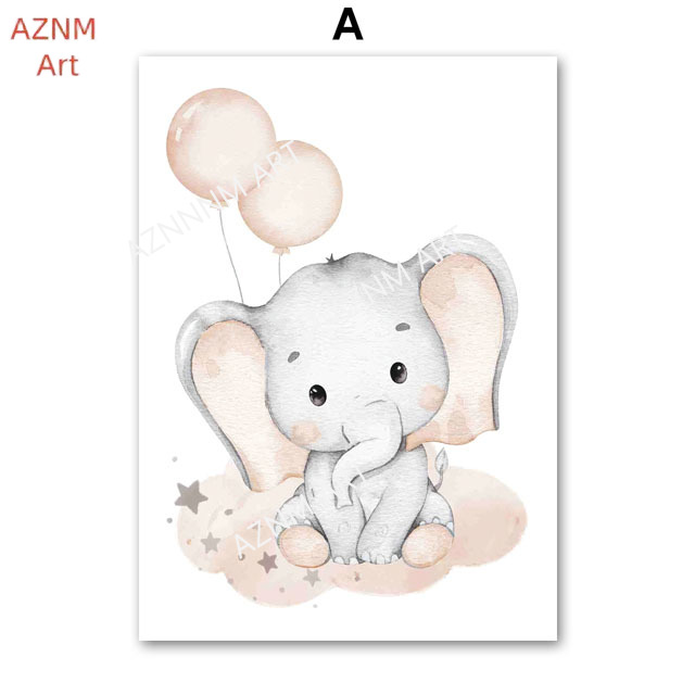 Elefanten-Ballon, Regenbogen,  – Baby Nursery Art Bewertung und Preis