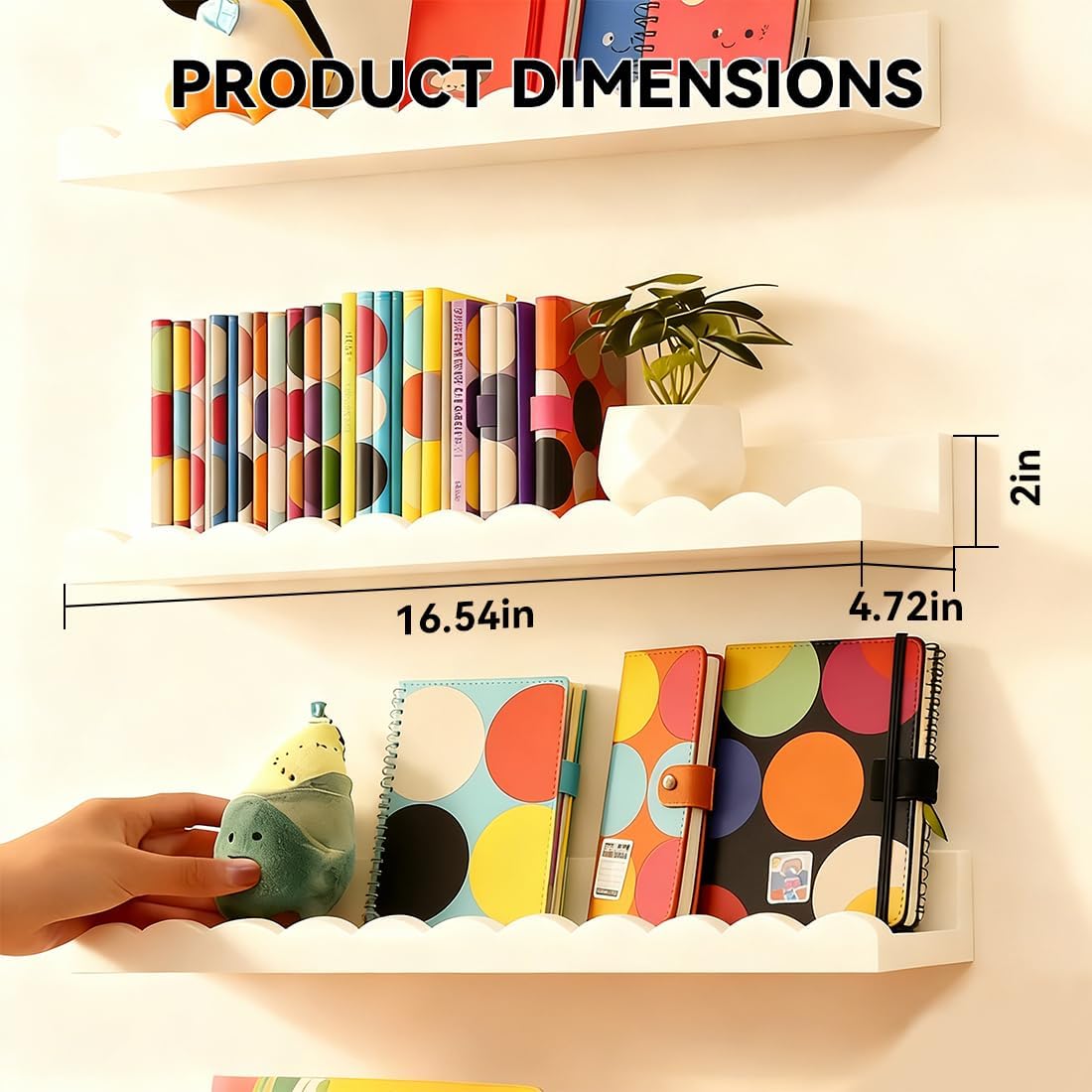 Set aus 4 weißen, gewellten, s – Baby Nursery Bookshelf Bewertung und Preis