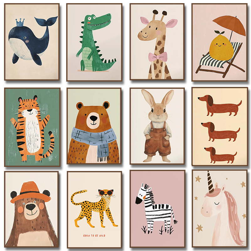 Niedliche Tier-Illustration Po – Baby Nursery Pictures Bewertung und Preis