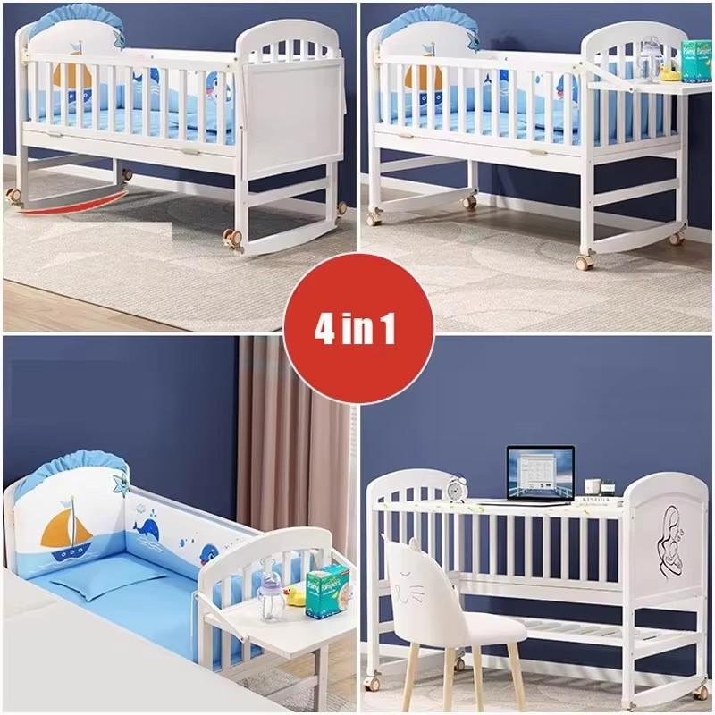 Babybett aus Holz mit Moskiton – Convertible Crib Set Bewertung und Preis