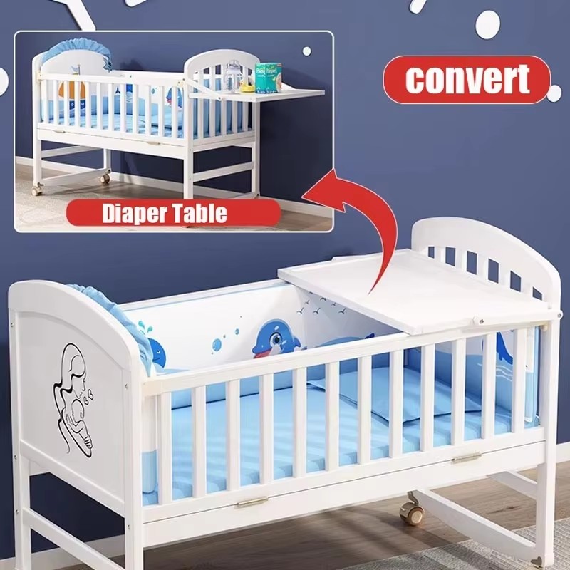 Babybett aus Holz mit Moskiton – Convertible Crib Set Bewertung und Preis