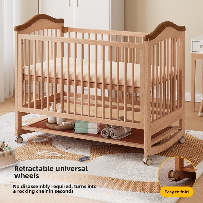 Babybett aus massivem Holz, hö – Convertible Crib Set Bewertung und Preis