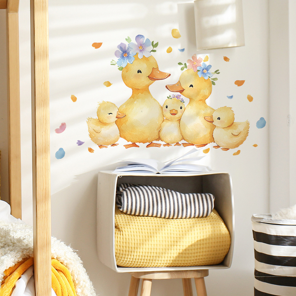 Cartoon Gelbe Ente Familie Wan – Baby Nursery Yellow Walls Bewertung und Preis