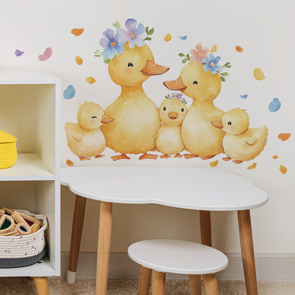 Cartoon Gelbe Ente Familie Wan – Baby Nursery Yellow Walls Bewertung und Preis