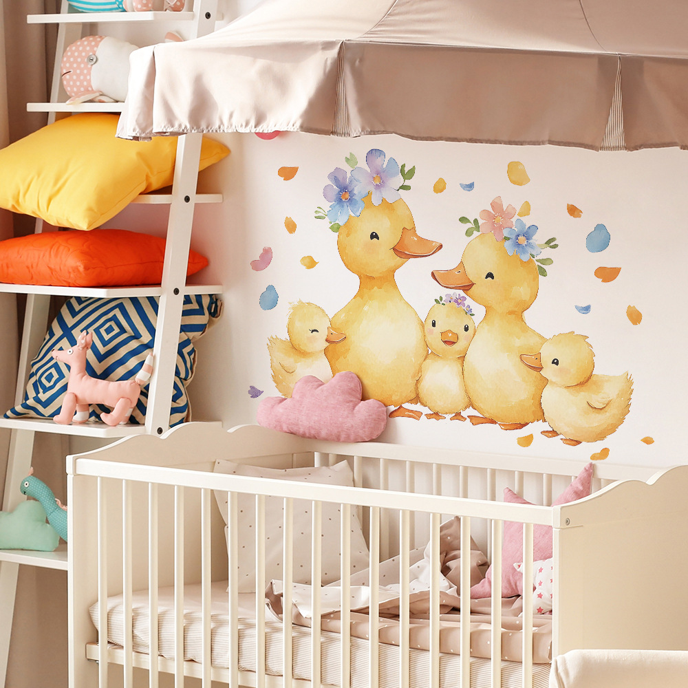 Cartoon Gelbe Ente Familie Wan – Baby Nursery Yellow Walls Bewertung und Preis