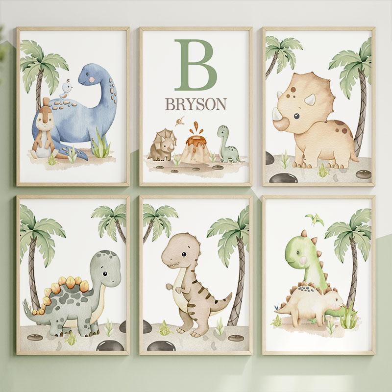 6 Arten neutrale Dinosaurier-L – Baby Nursery Tree Bewertung und Preis