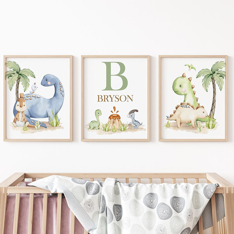 6 Arten neutrale Dinosaurier-L – Baby Nursery Tree Bewertung und Preis
