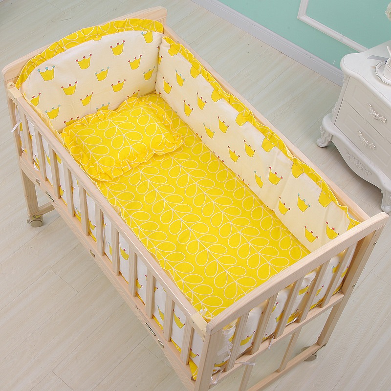 6Pcs Cartoon Baumwolle Krippe  – Convertible Crib Set Bewertung und Preis