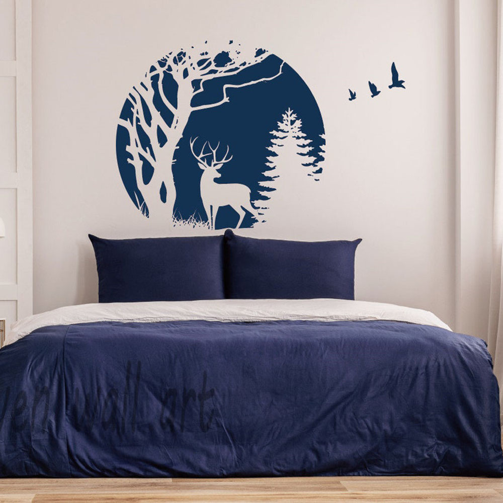 Kreis Wald Deer Kiefer Wand Au – Baby Nursery Tree Bewertung und Preis