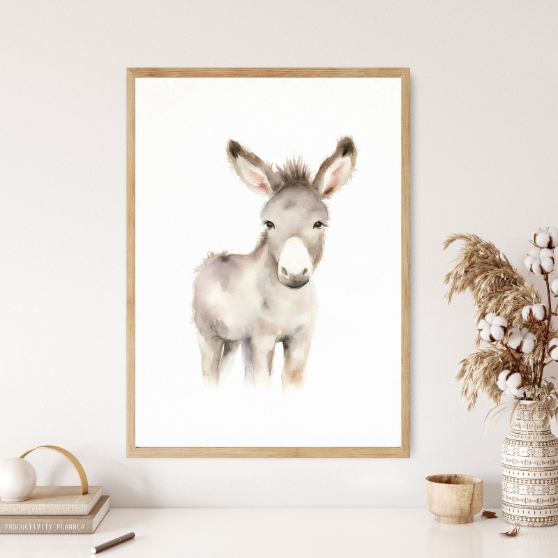 Aquarell Nutztiere Baby Pferd  – Baby Nursery Images Bewertung und Preis