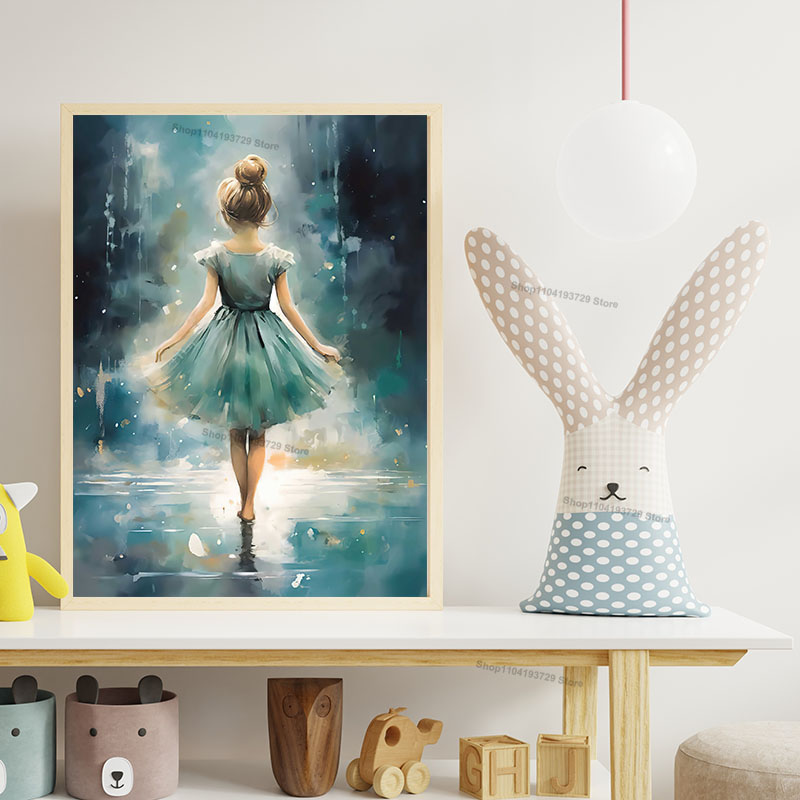 Aquarell Ballett-Mädchen Schuh – Baby Nursery Art Bewertung und Preis