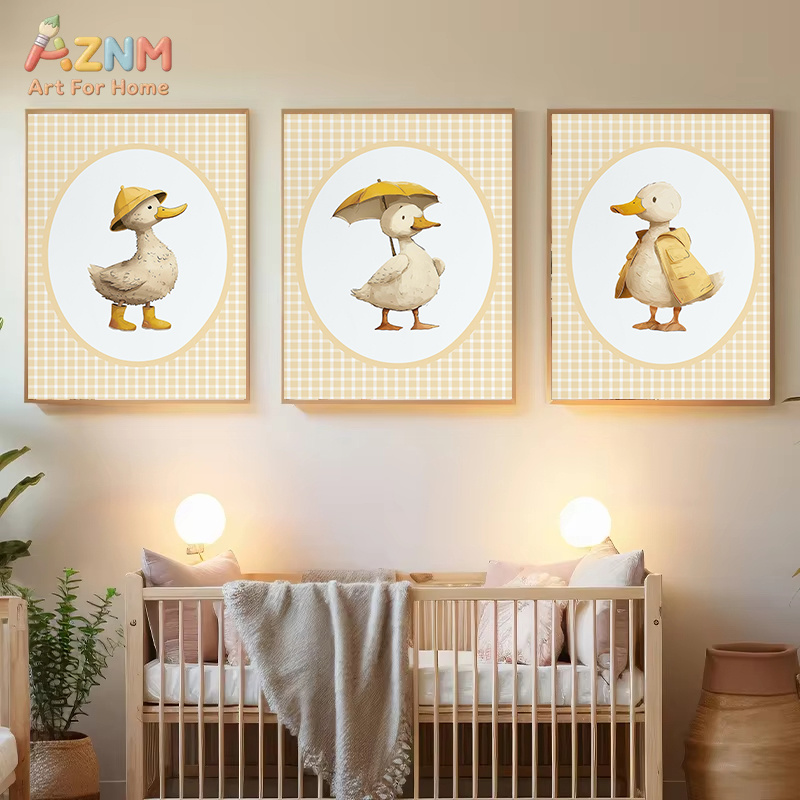 AZNM Niedliche Enten-Leinwand- – Baby Nursery Yellow Walls Bewertung und Preis