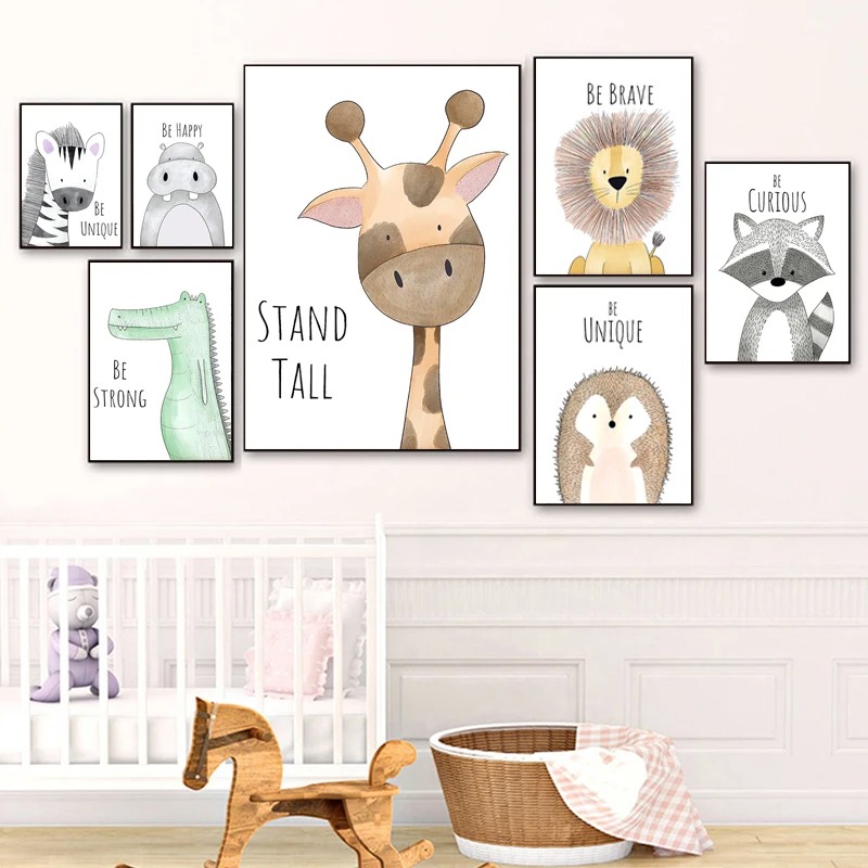 Cartoon-Tier Leinwandbild Wand – Baby Zebra Nursery Bewertung und Preis
