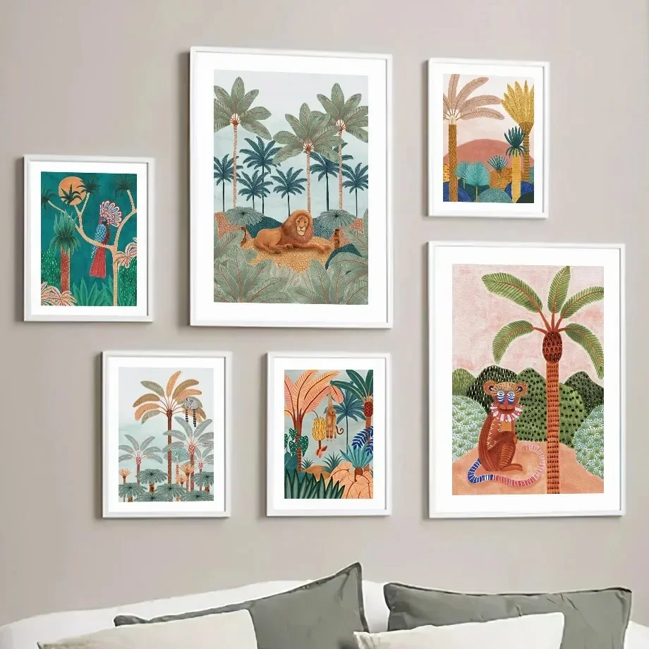 Boho Dschungeltiere Tiger Affe – Baby Nursery Tree Bewertung und Preis