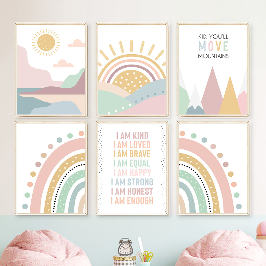 Pink Mountain Sun Rainbow Quot – Baby Nursery Quotes Bewertung und Preis