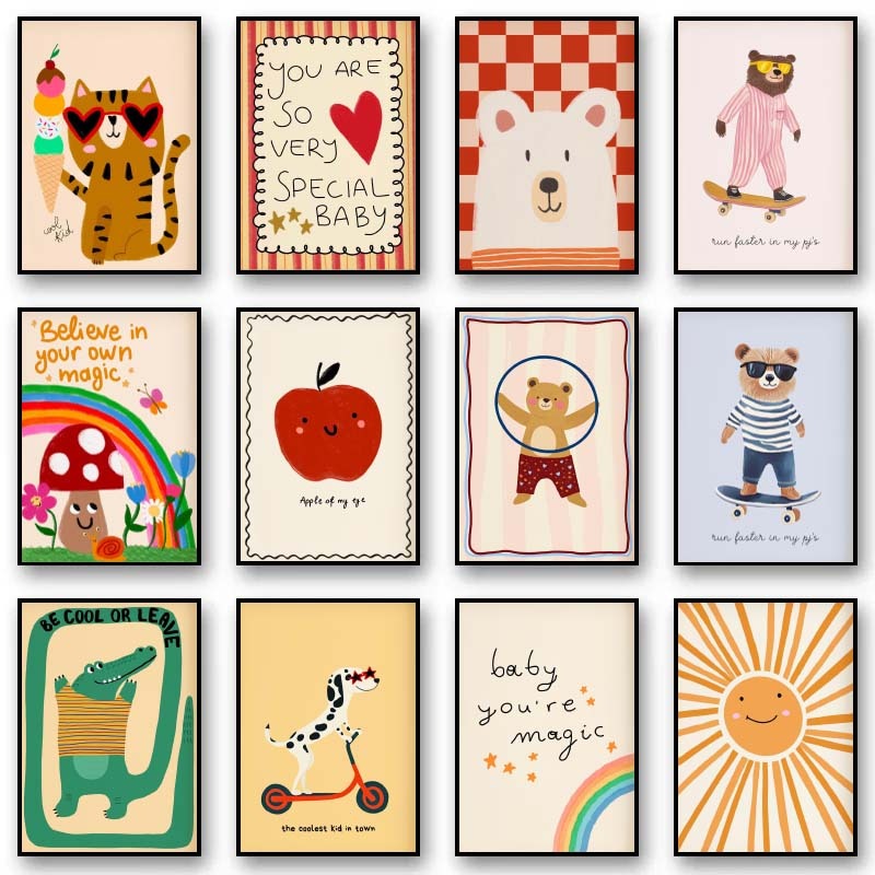 Tiere Poster Drucke Nordic Flo – Baby Nursery Pictures Bewertung und Preis