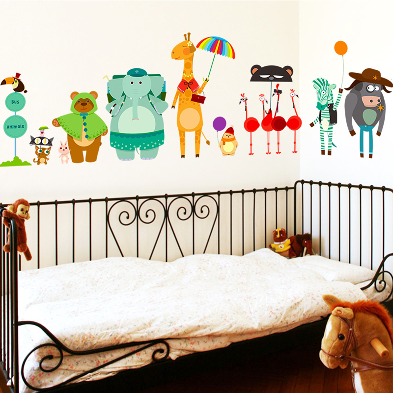 Cartoon Zoo Bus Station Wand A – Baby Zoo Nursery Bewertung und Preis