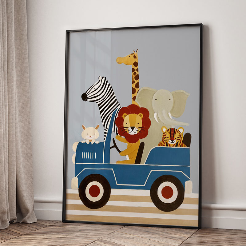 Lustige Cartoon-Tier Auto Ball – Baby Nursery Art Bewertung und Preis