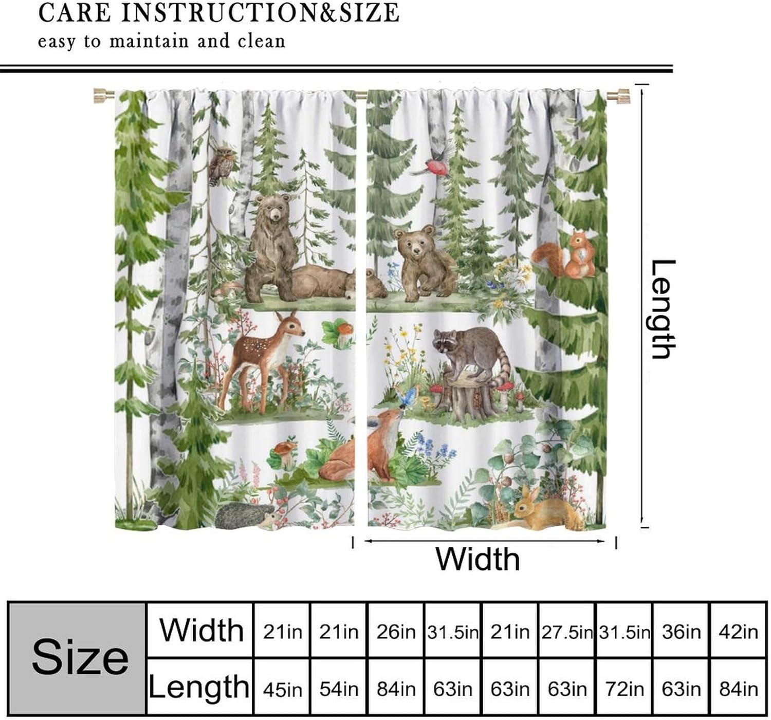 Waldtiervorhänge für Kinder, A – Baby Nursery Tree Bewertung und Preis