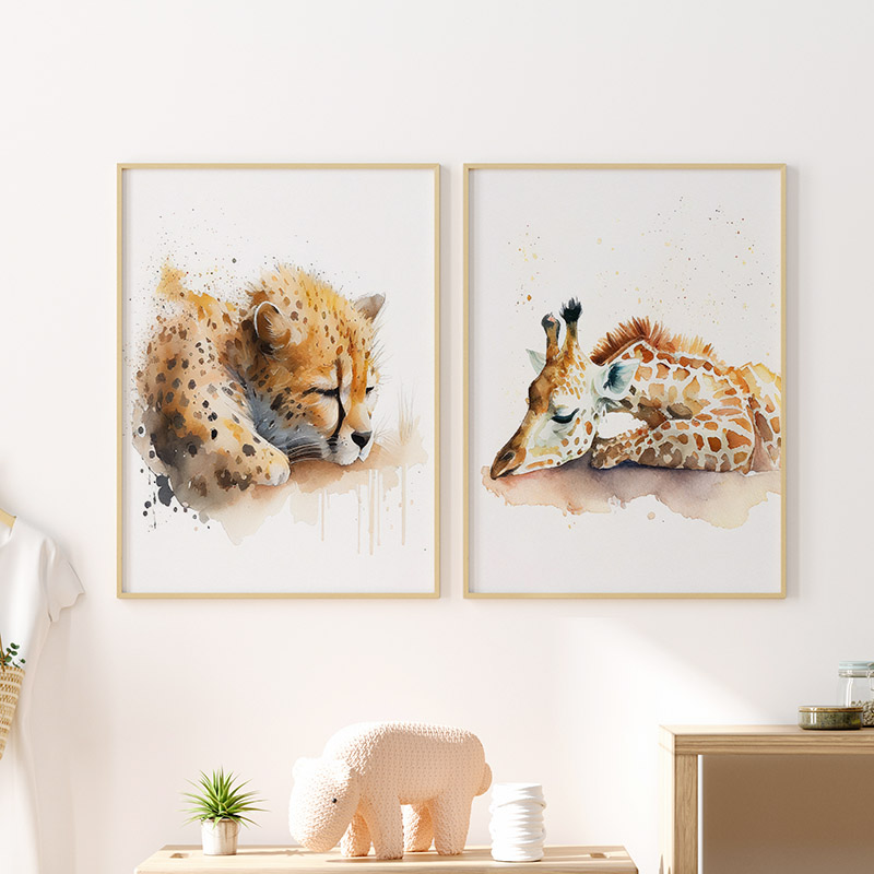 Aquarell Schlafende Safari-Tie – Baby Zebra Nursery Bewertung und Preis