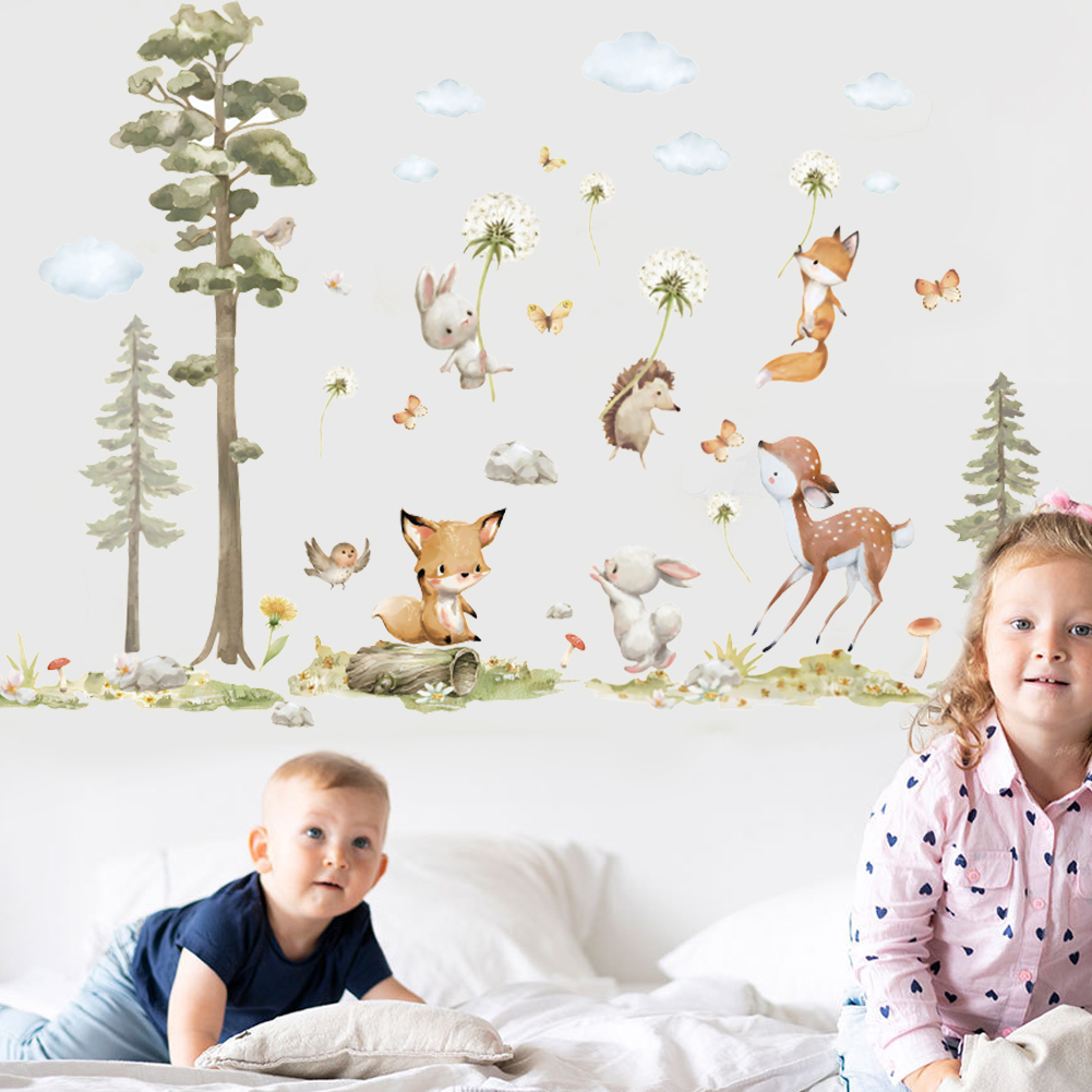 Niedliche Waldtiere Wandaufkle – Baby Nursery Tree Bewertung und Preis