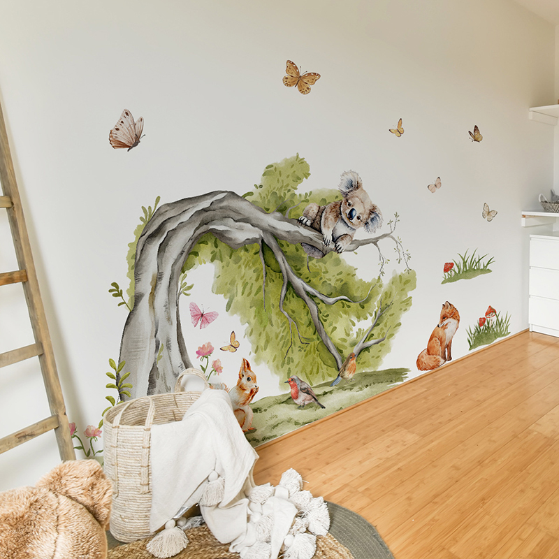 Dschungel großer Baum Tiere Wa – Baby Nursery Tree Bewertung und Preis