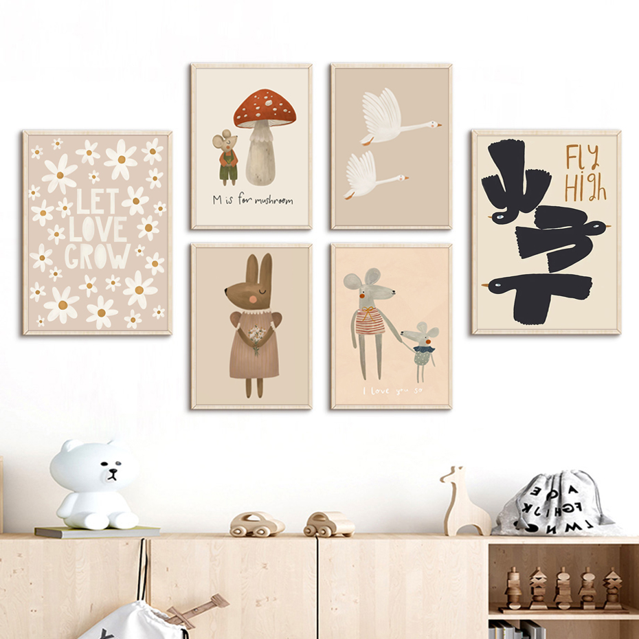 Boho Cartoon Kaninchen Maus Ga – Baby Nursery Frames Bewertung und Preis