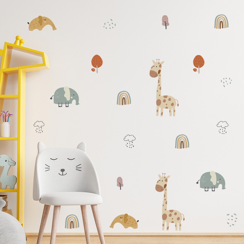 Cartoon Giraffe Elefant Tier W – Baby Nursery Tree Bewertung und Preis