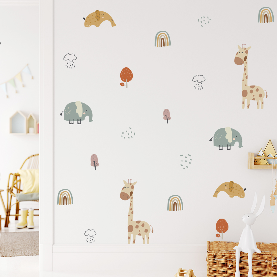 Cartoon Giraffe Elefant Tier W – Baby Nursery Tree Bewertung und Preis