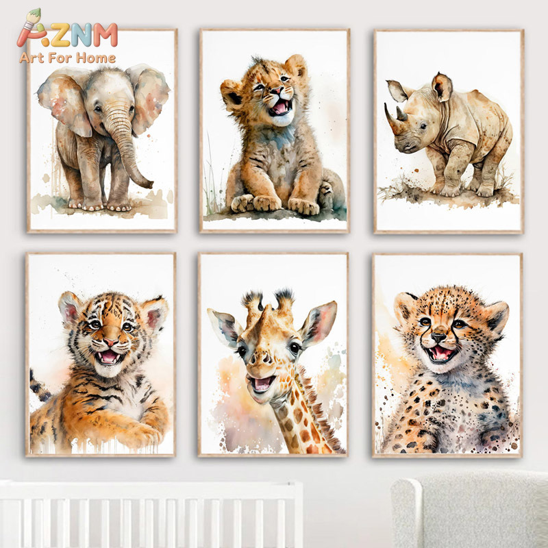 AZNm Aquarell-Safari-Babytiere – Baby Zebra Nursery Bewertung und Preis