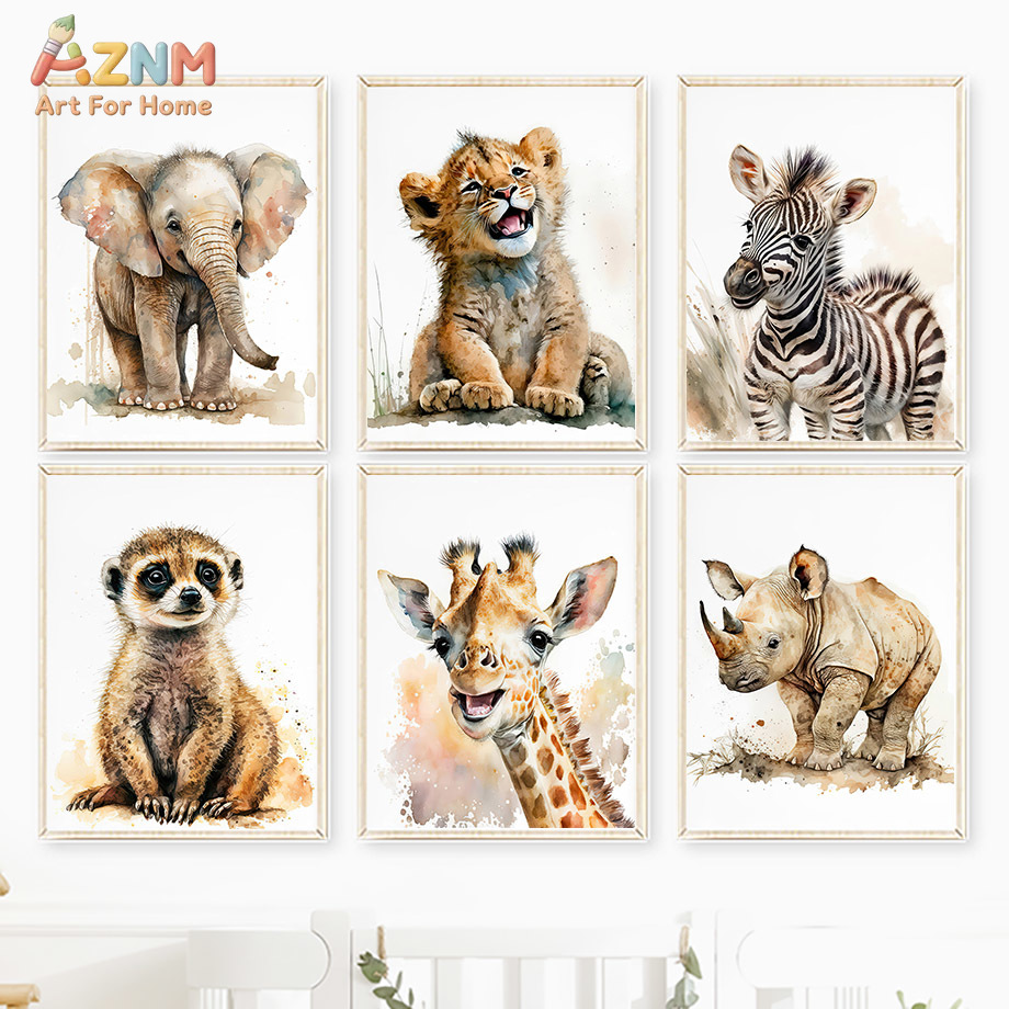 AZNm Aquarell-Safari-Babytiere – Baby Zebra Nursery Bewertung und Preis
